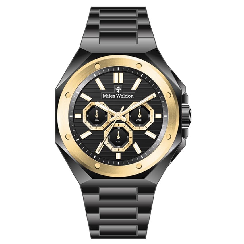 Men's Watches Black with Gold Face - Couple Watches